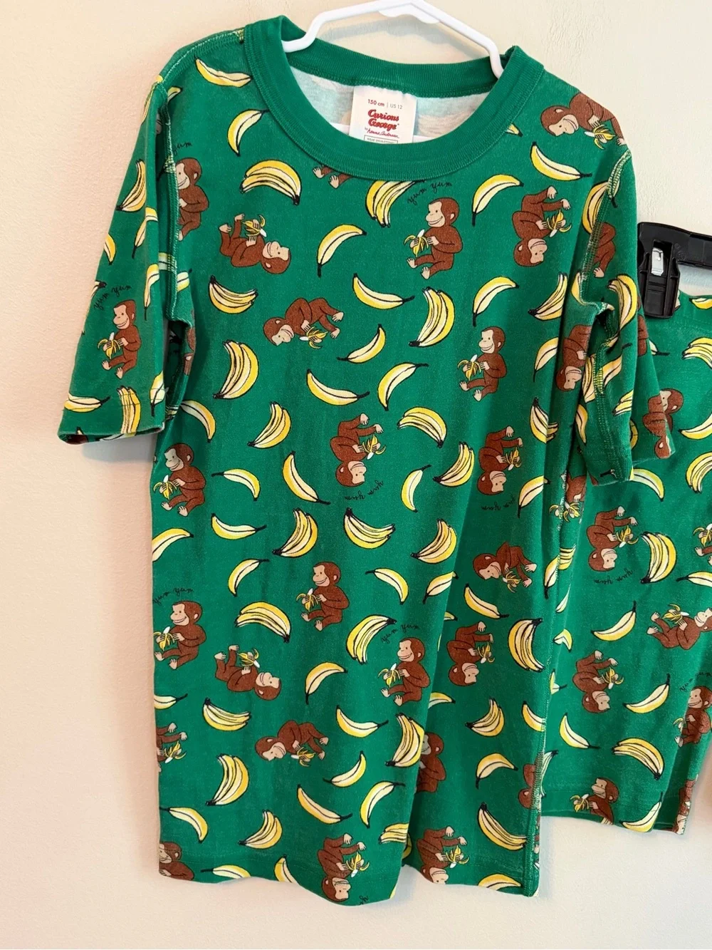Hanna Andersson Green Curious George Kids Pajama Set - Picture 2 of 4